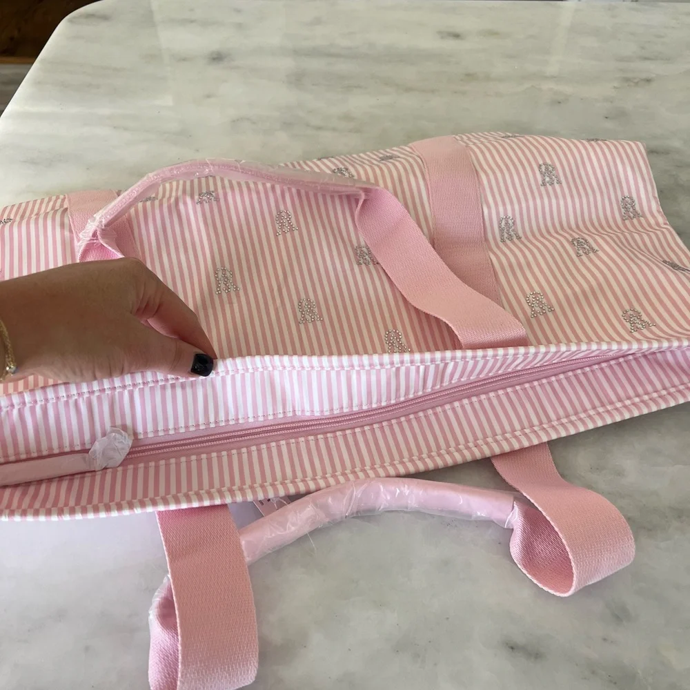 Victoria's Secret Pink and White Striped Tote - Picture 3 of 4